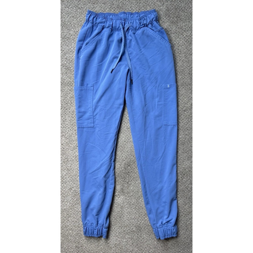 Jaanuu Scrub Pants Womens XS Cobalt Blue Mesh Enhanced Scrub Jogger Bottoms